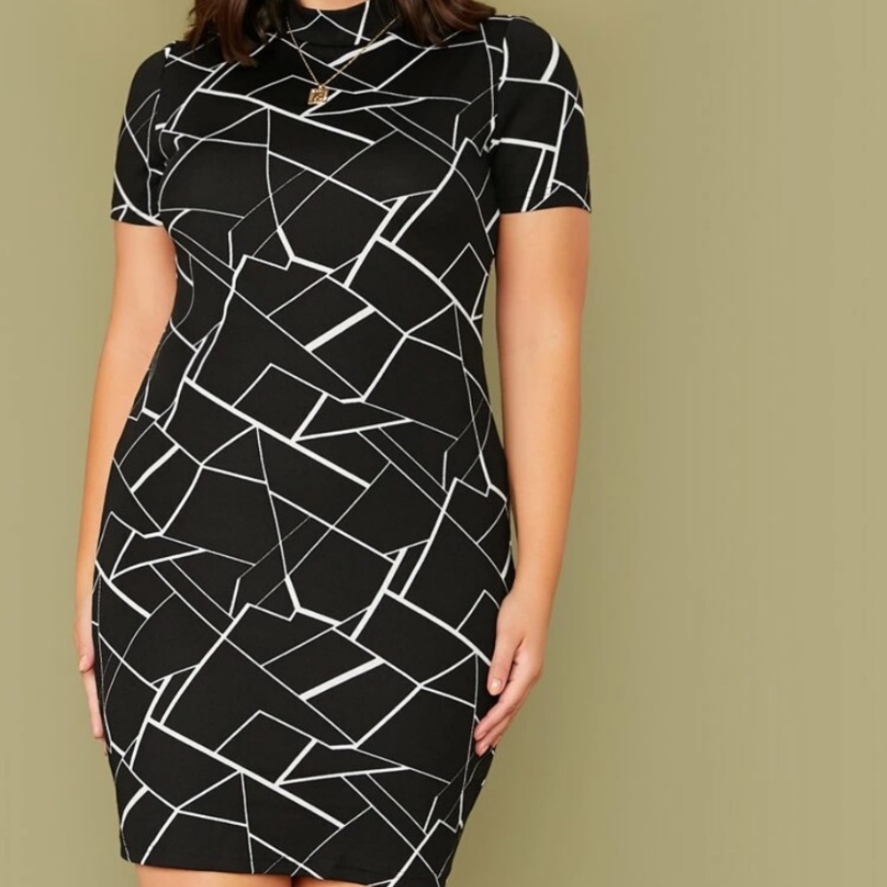 Black & White Geoprint Dress